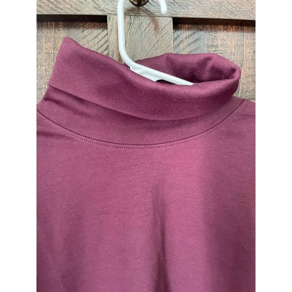 L.L.Bean Pima Cotton Turtleneck Top NWT | Plum Berry Long Sleeve | Small - Picture 3 of 6